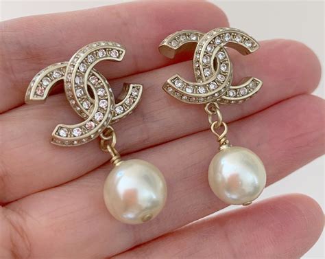 chanel dangling pearl earrings|chanel pearl drop earrings price.